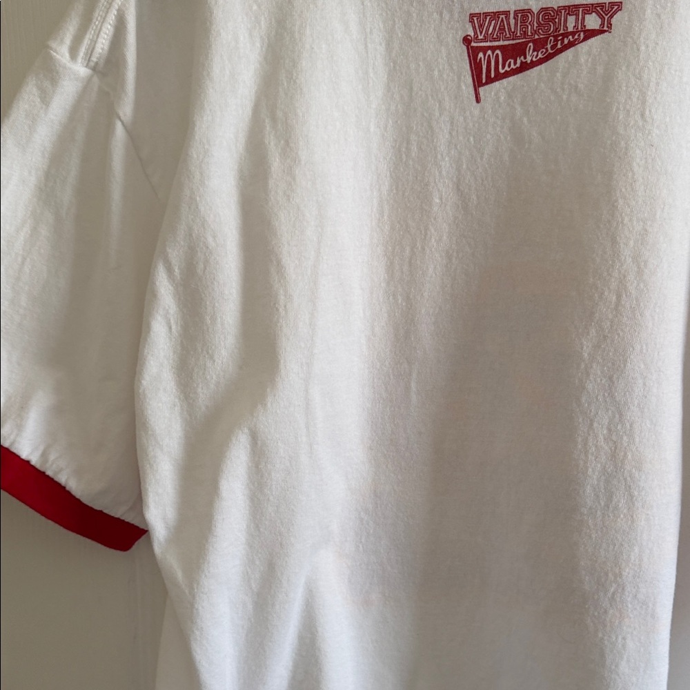 Port and Company White and Red Football Tee - Picture 9 of 11
